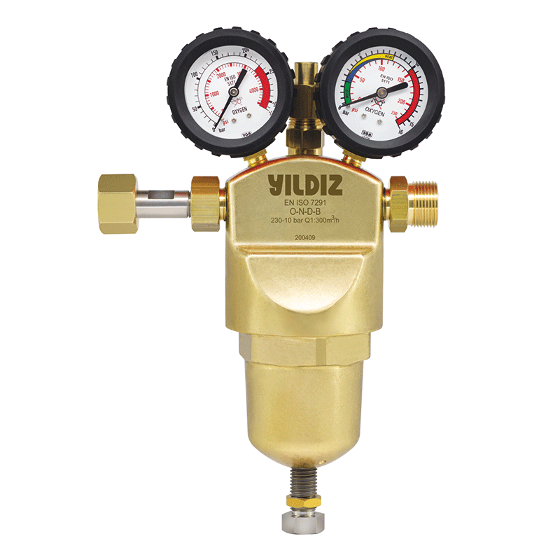 Oxygen High Pressure - High Flow Pressure Regulator - 10 bar