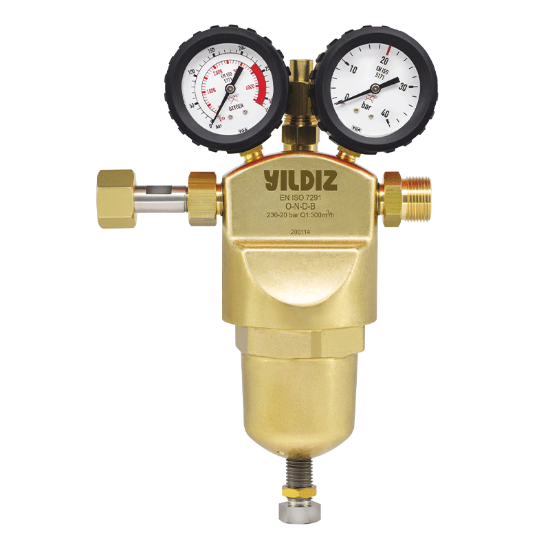 Oxygen High Pressure - High Flow Pressure Regulator - 20 bar