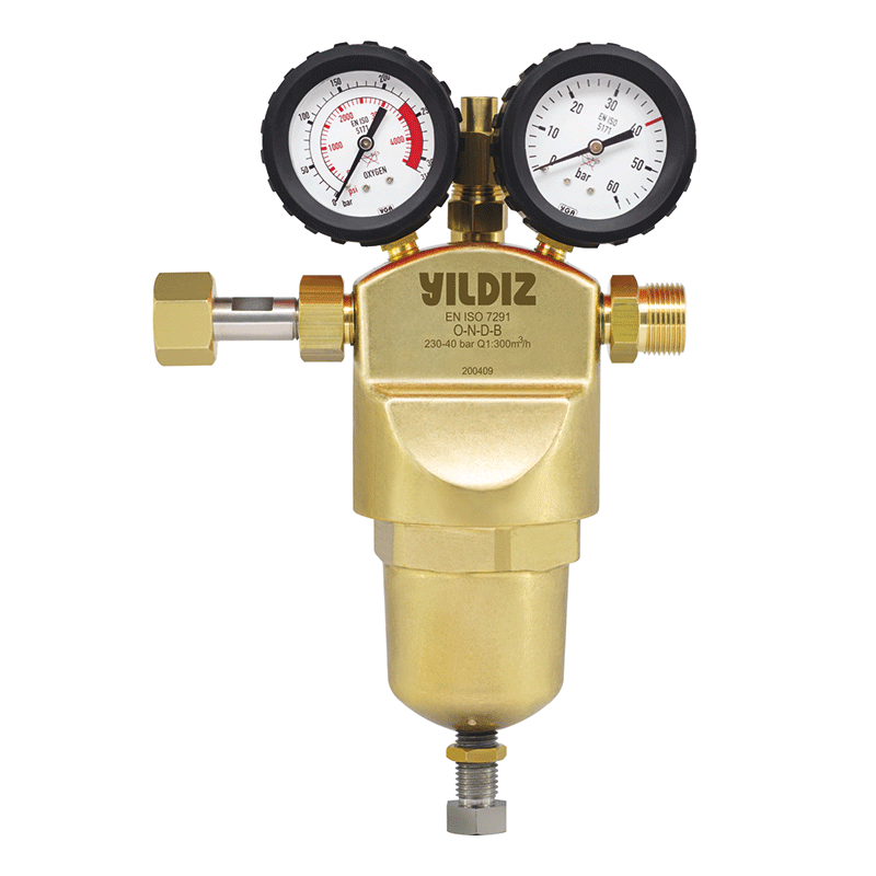 Oxygen High Pressure - High Flow Pressure Regulator - 40 bar