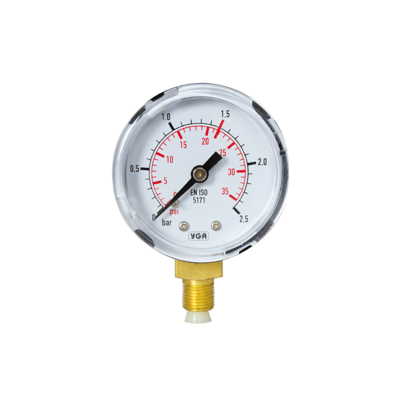 Acetylene outlet Pressure gauge 0-2,5 Bar