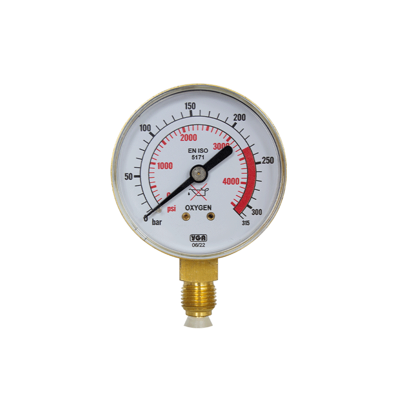 Oxygen Inlet Pressure Gauges (Manometers) 0-315 Bar